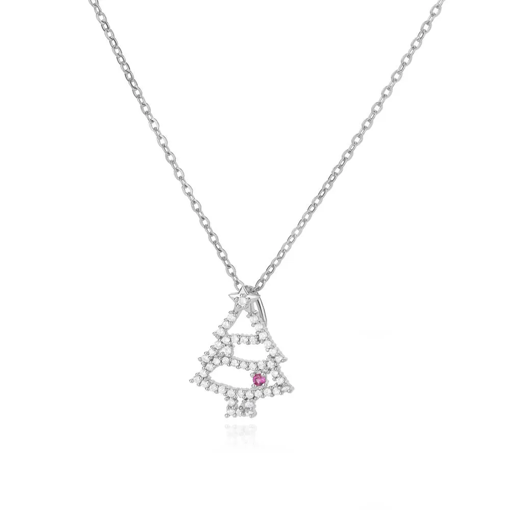 New Design Trendy Xmas Tree Pendant Necklace For Women