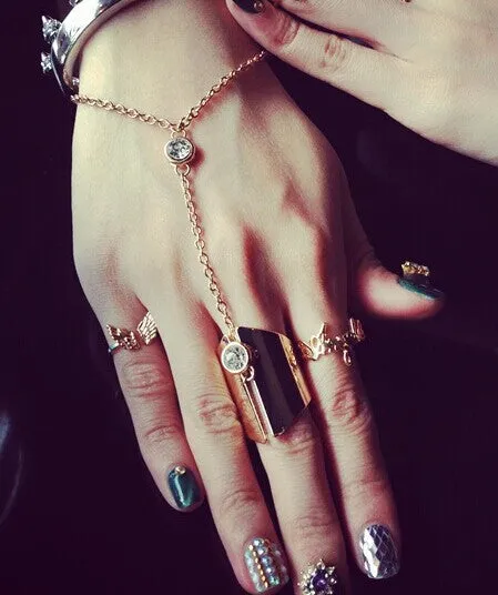 New fashion jewelry cool chain link midi finger ring gift for women girl