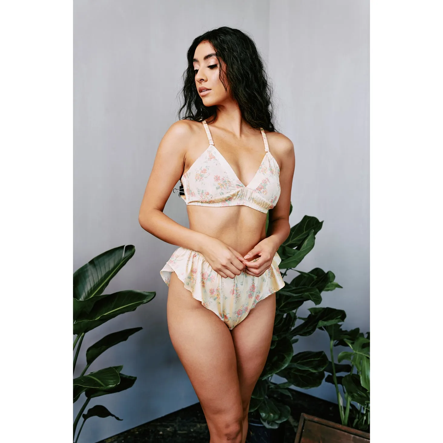 New Vintage Floral Retro Triangle Bralette by Kilo Brava