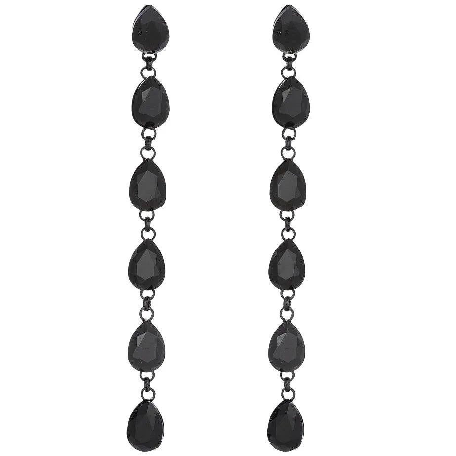 Noir Elegance Dangle Earrings