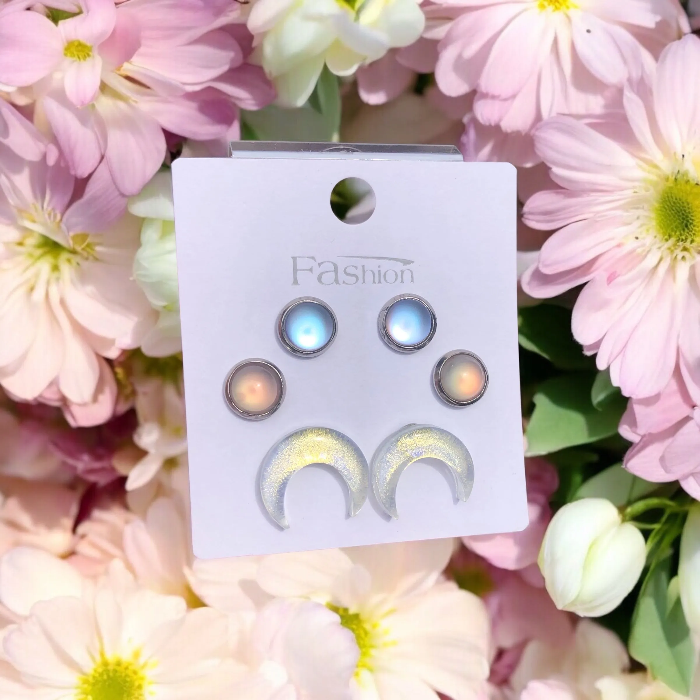 Opal Moon 3 piece studs
