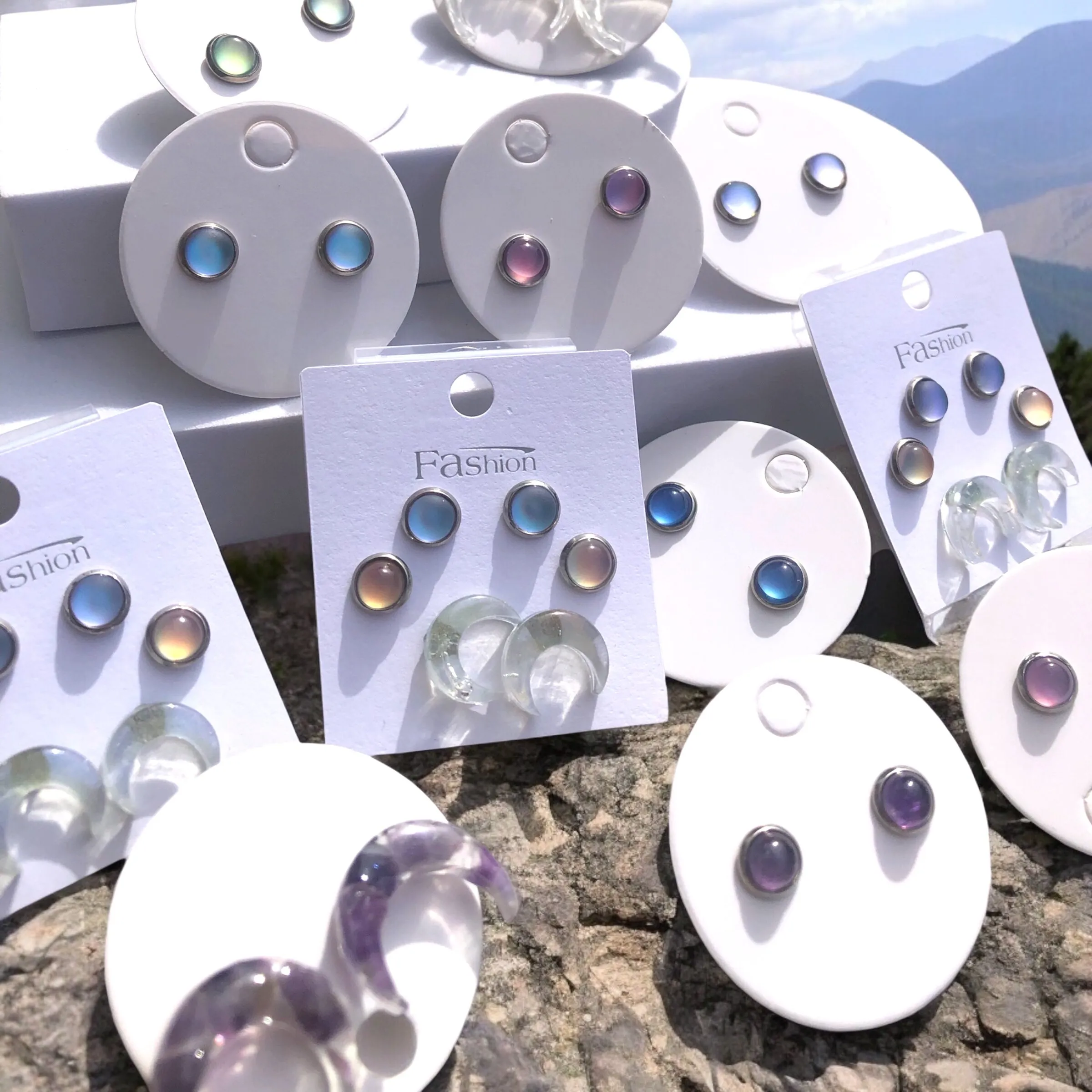 Opal Moon 3 piece studs