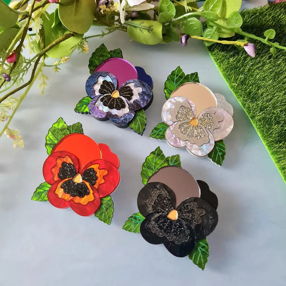 Pansy Brooch by Cherryloco Jewellery