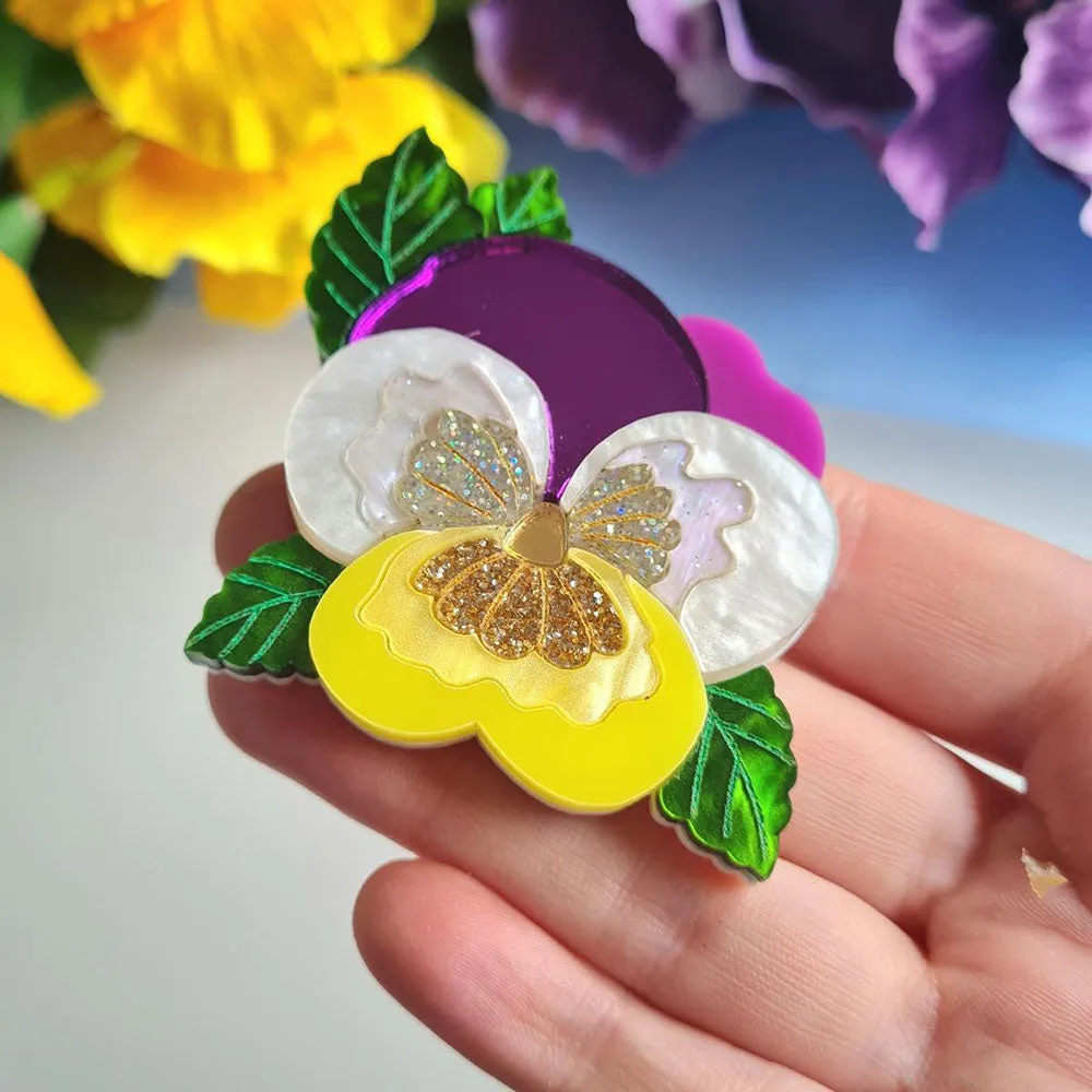 Pansy Brooch by Cherryloco Jewellery