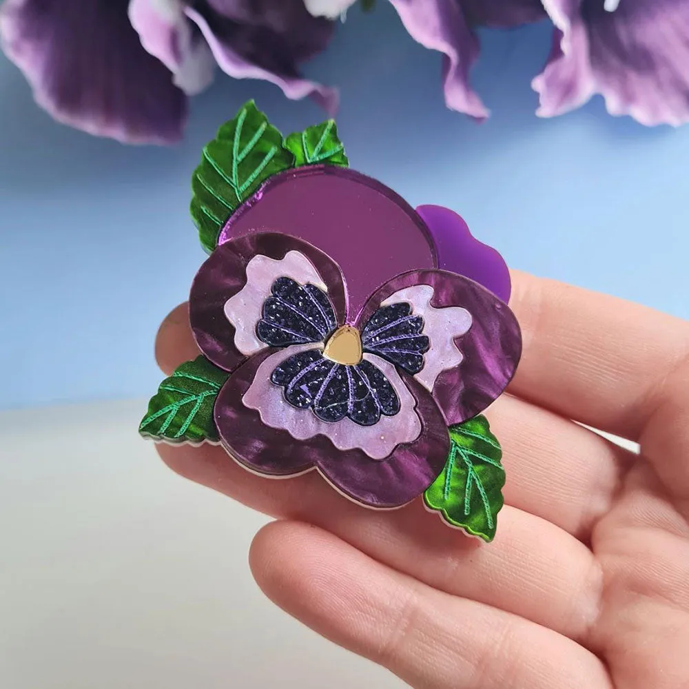Pansy Brooch by Cherryloco Jewellery