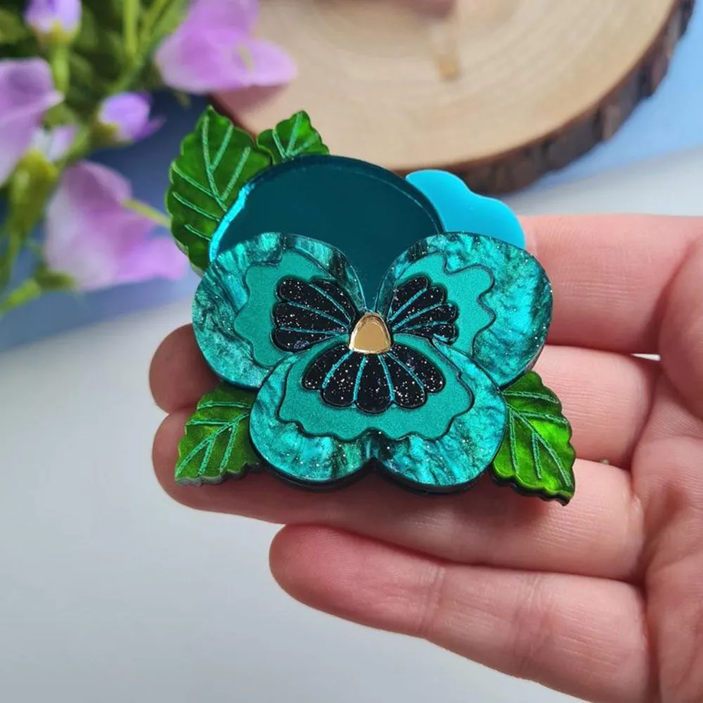 Pansy Brooch by Cherryloco Jewellery