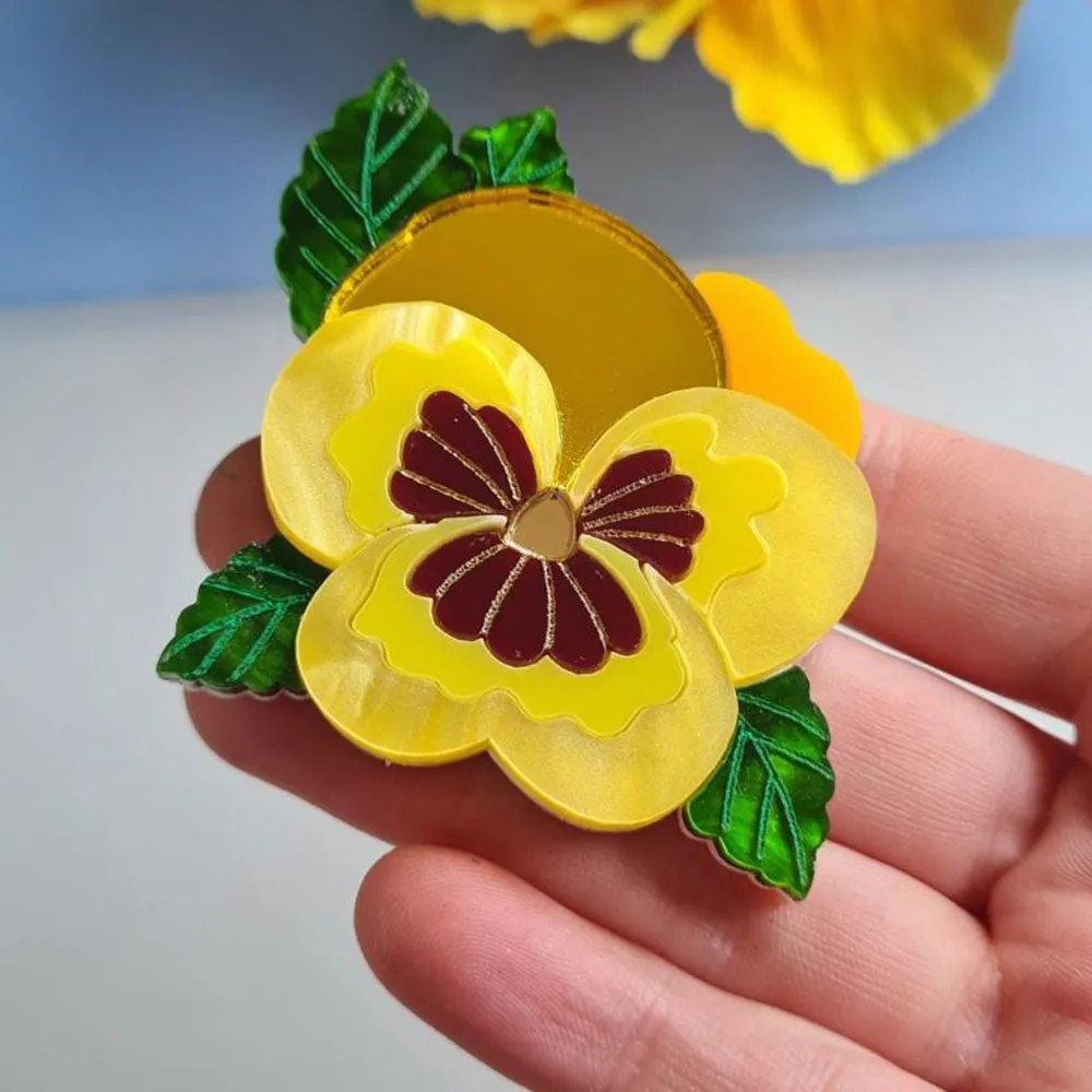Pansy Brooch by Cherryloco Jewellery