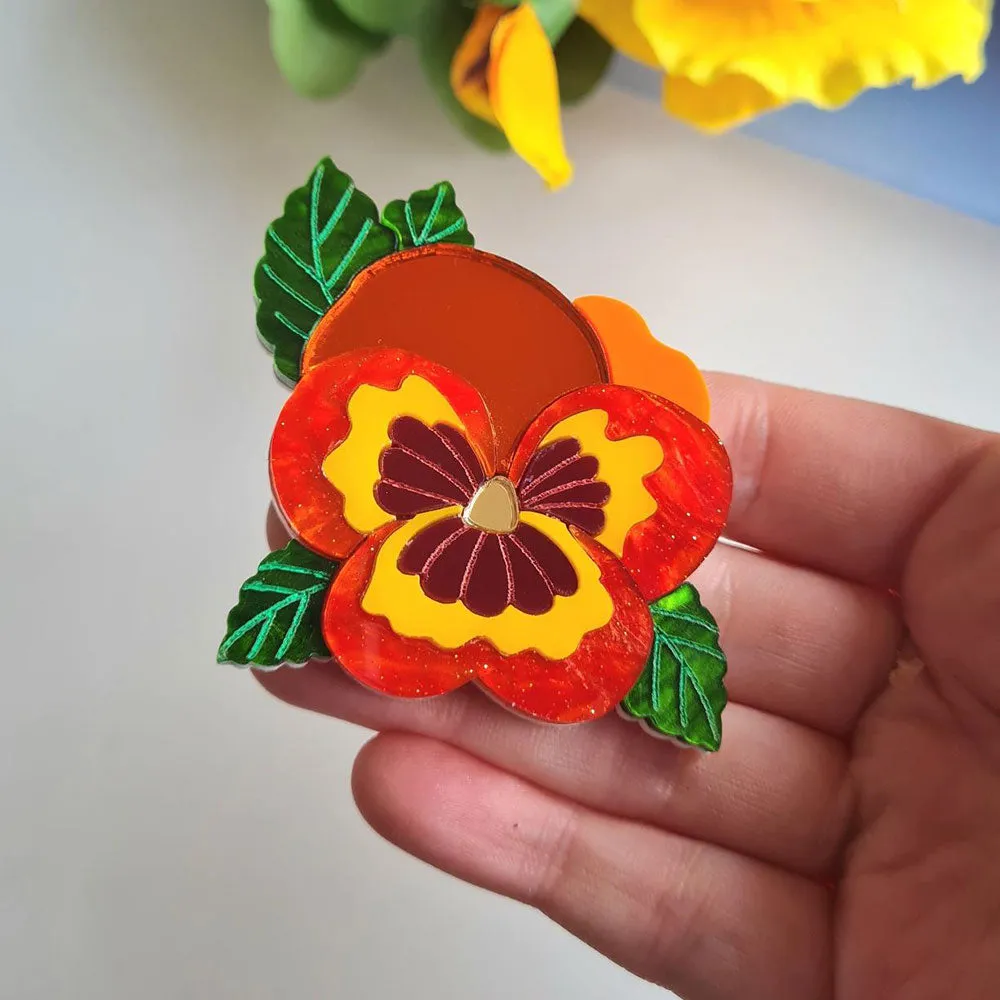 Pansy Brooch by Cherryloco Jewellery