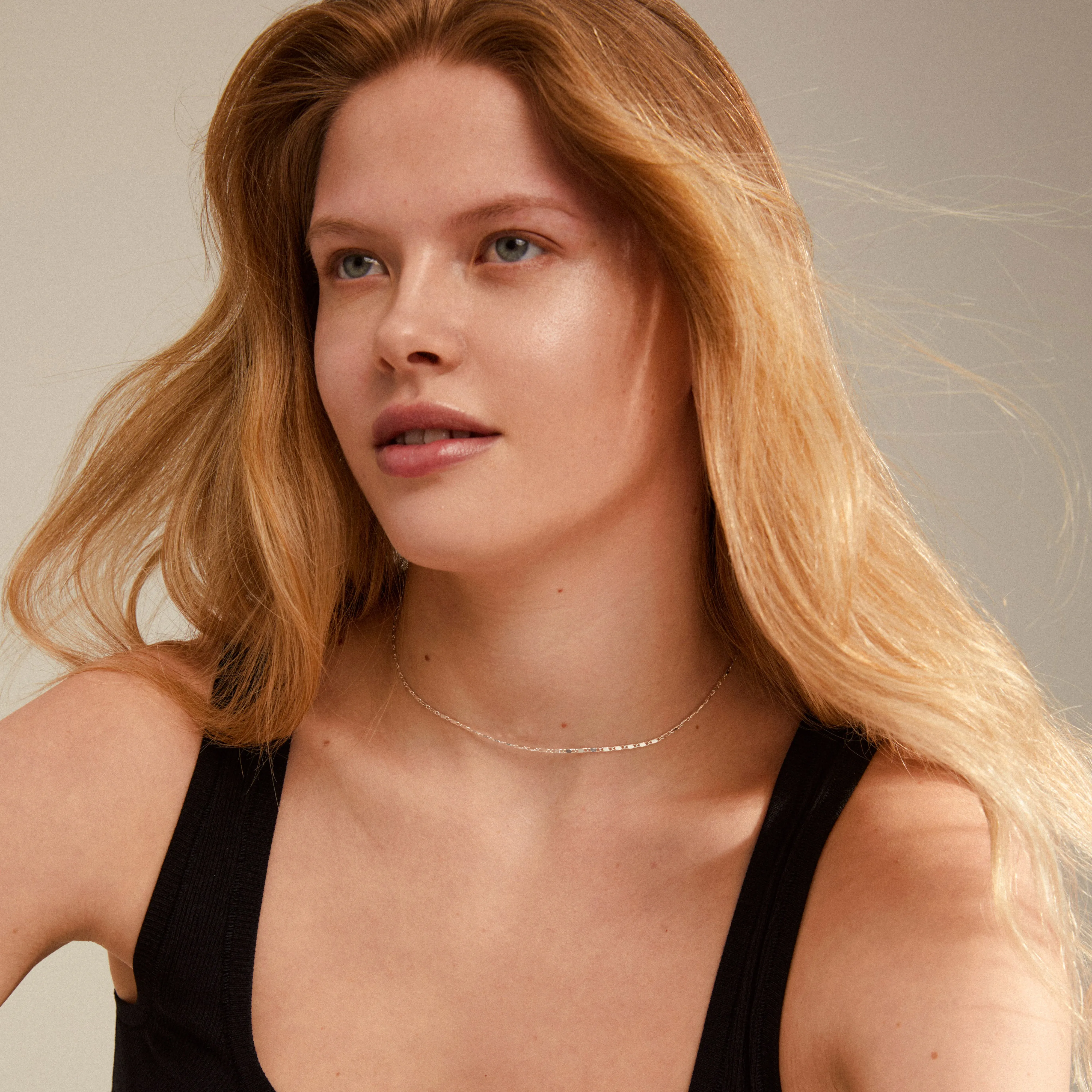 PARISA flat link chain necklace silver-plated