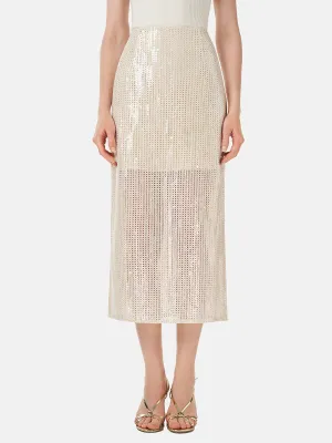 Pearl Bead Piece Half Skirt