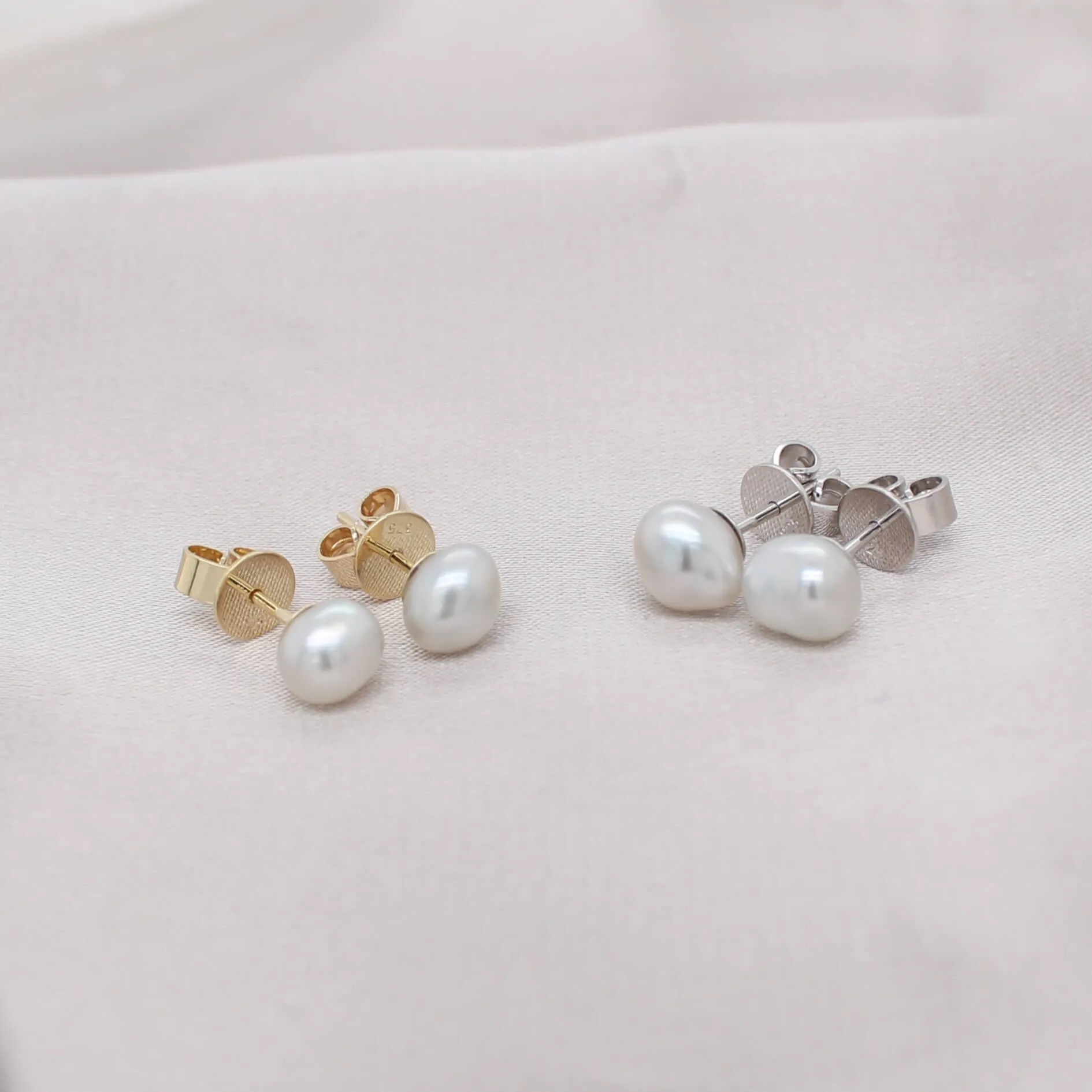 Petite Keshi Pearl Studs