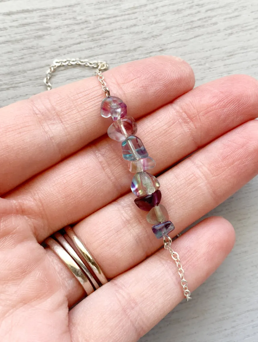 Rainbow Fluorite Anklet