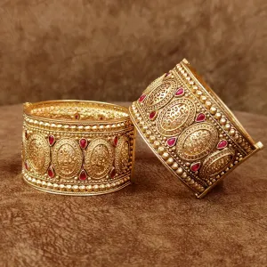 RAJWADI POLISH GOLD PLATED OPENABLE KADA BANGLES