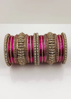 Rani Pink Gold Kara Bangle Set