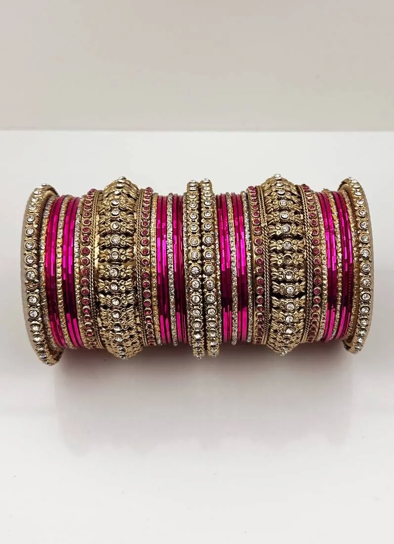Rani Pink Gold Kara Bangle Set