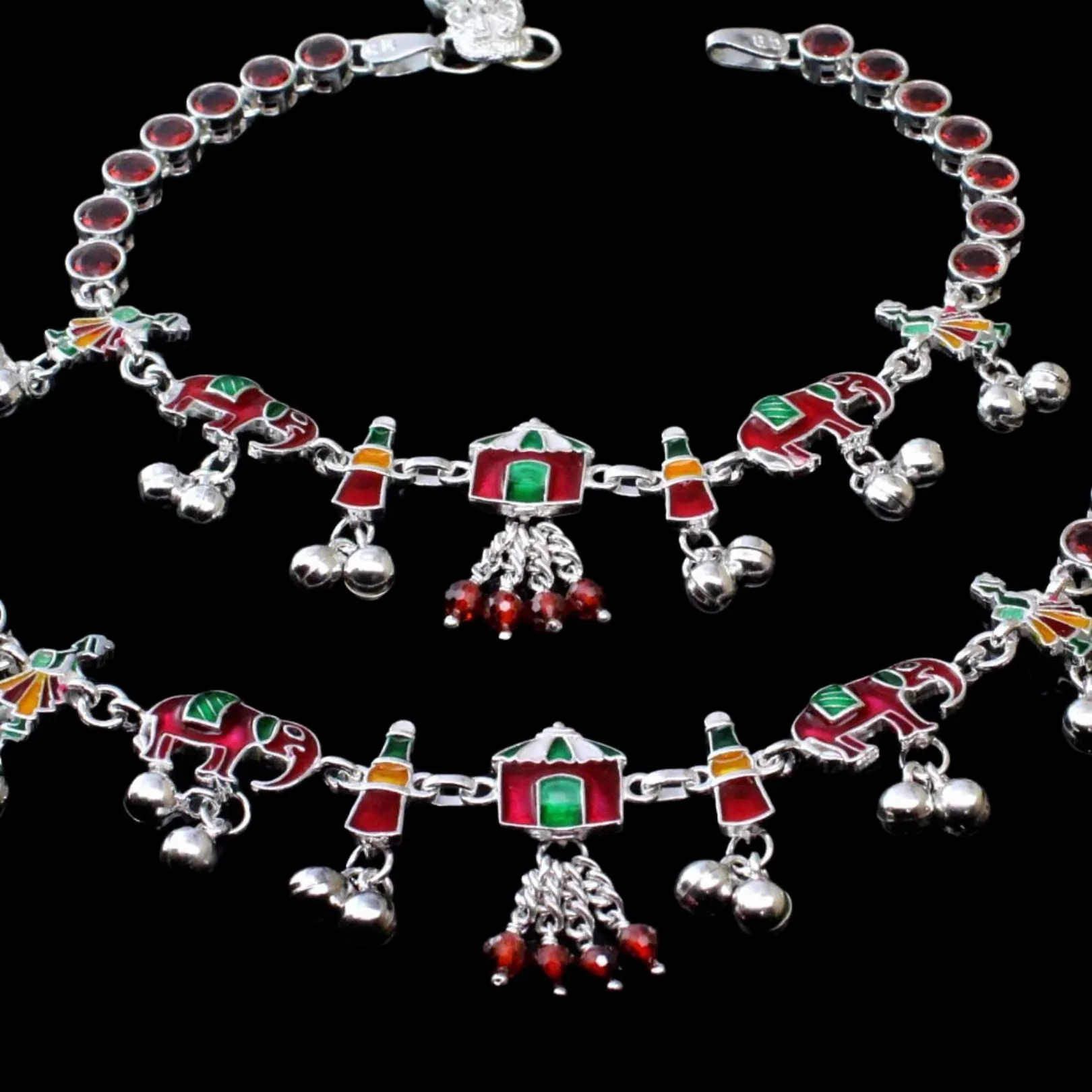 Real Silver CZ Anklets Ankle Bracelet 10.5"