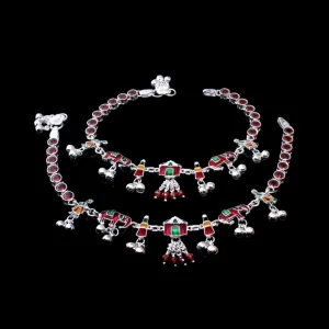 Real Silver CZ Anklets Ankle Bracelet 10.5"