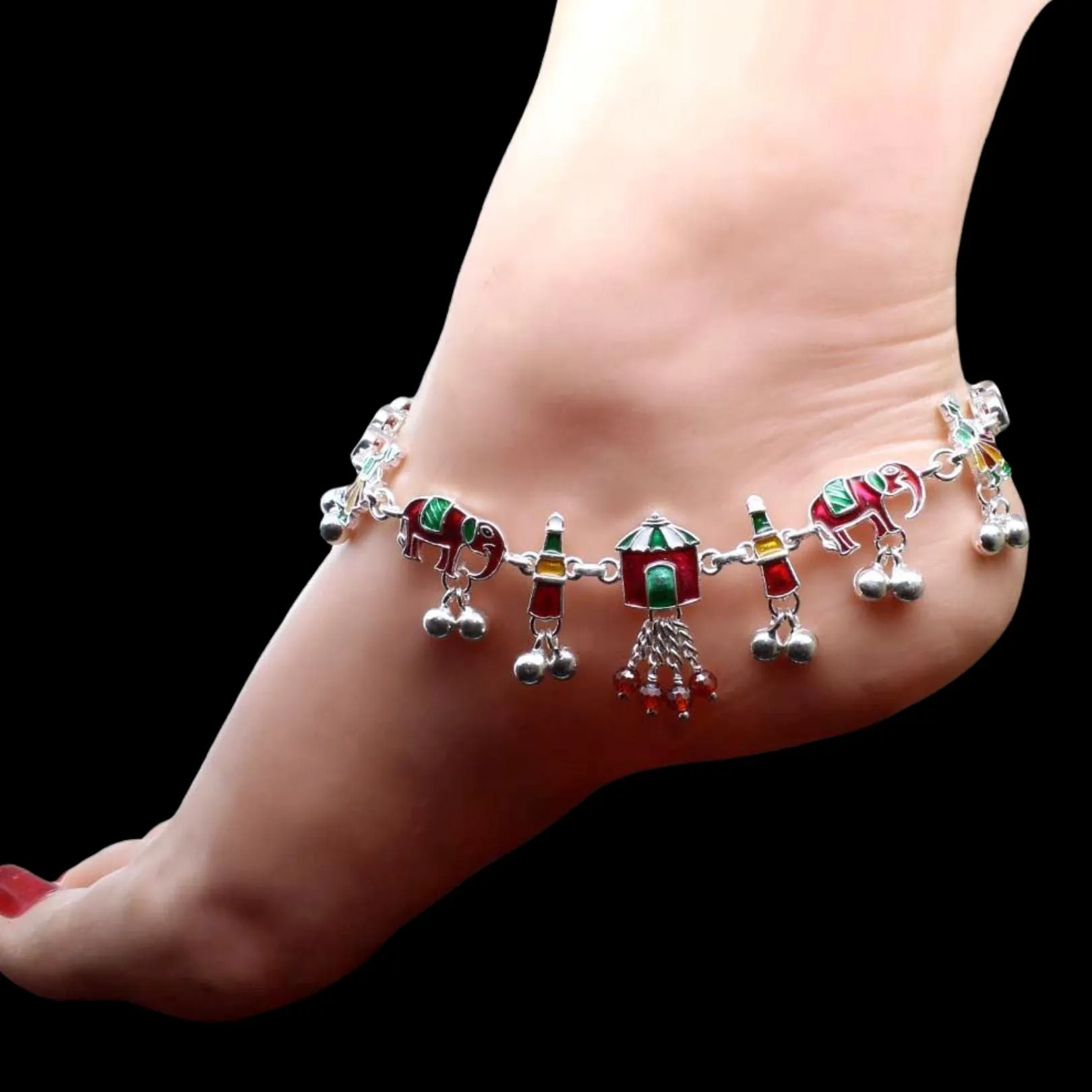 Real Silver CZ Anklets Ankle Bracelet 10.5"