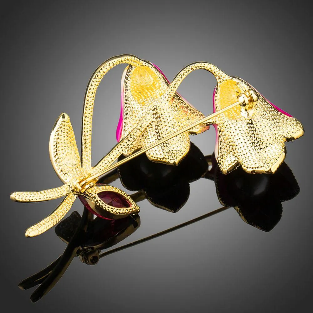 Red Artistic Flower Brooch