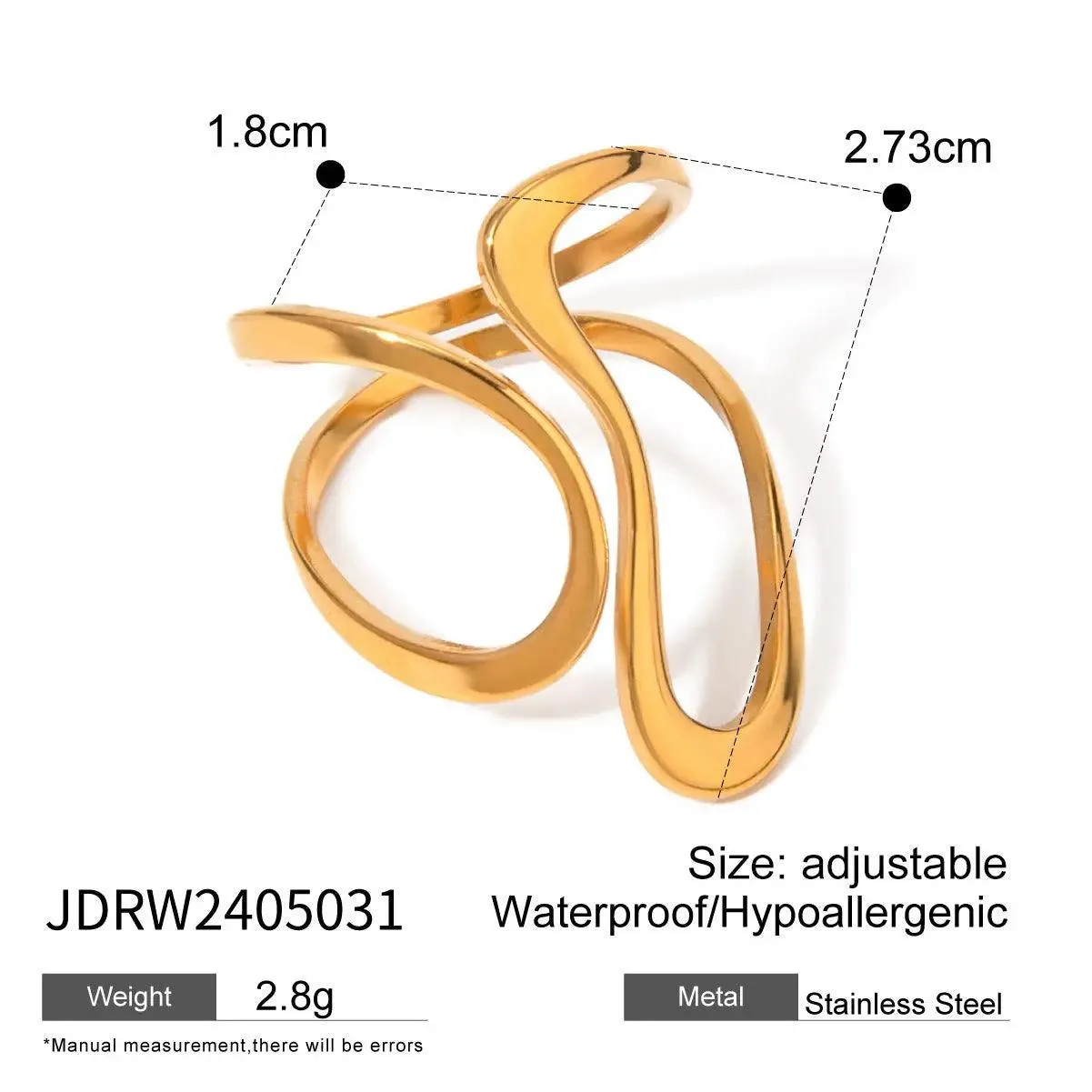 Retro 18K Gold Adjustable Ring