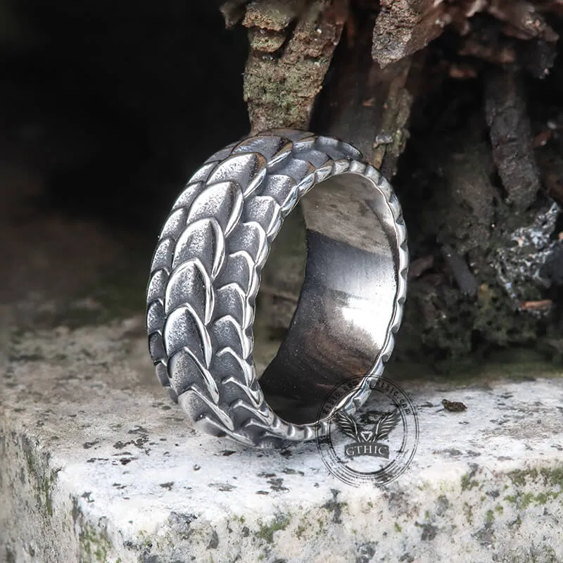 Retro Dragon Spine Stainless Steel Ring
