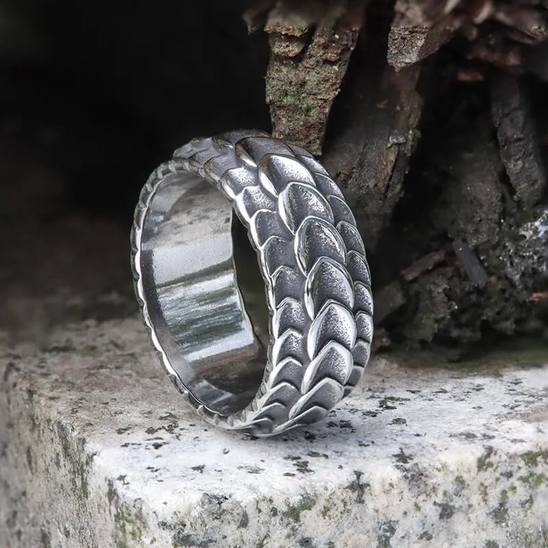 Retro Dragon Spine Stainless Steel Ring