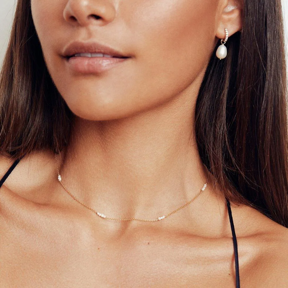Rose Gold Mini Pearl Choker