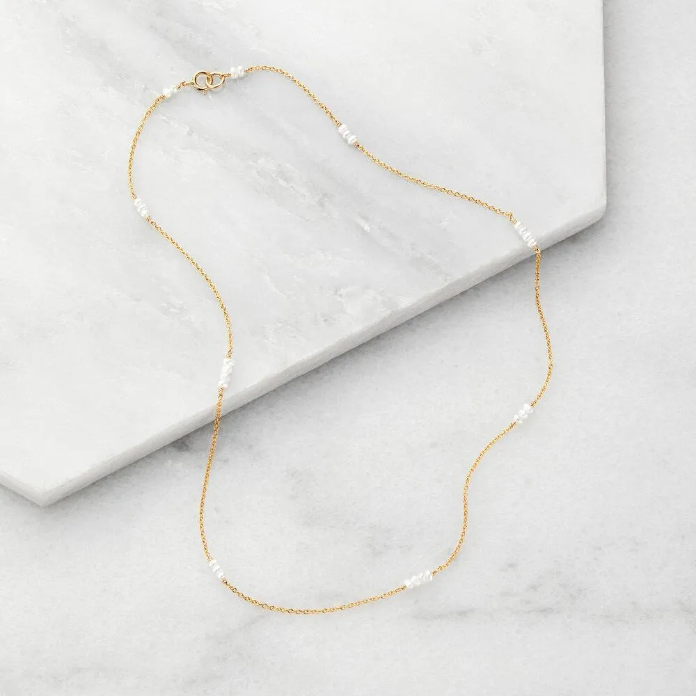 Rose Gold Mini Pearl Choker