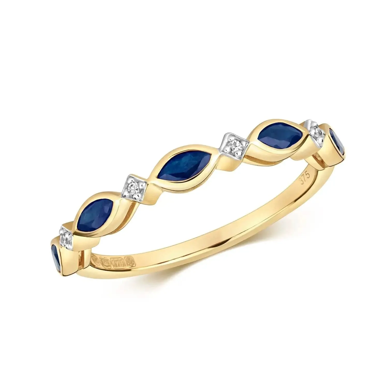 Sapphire & Diamond Solid Gold Ring