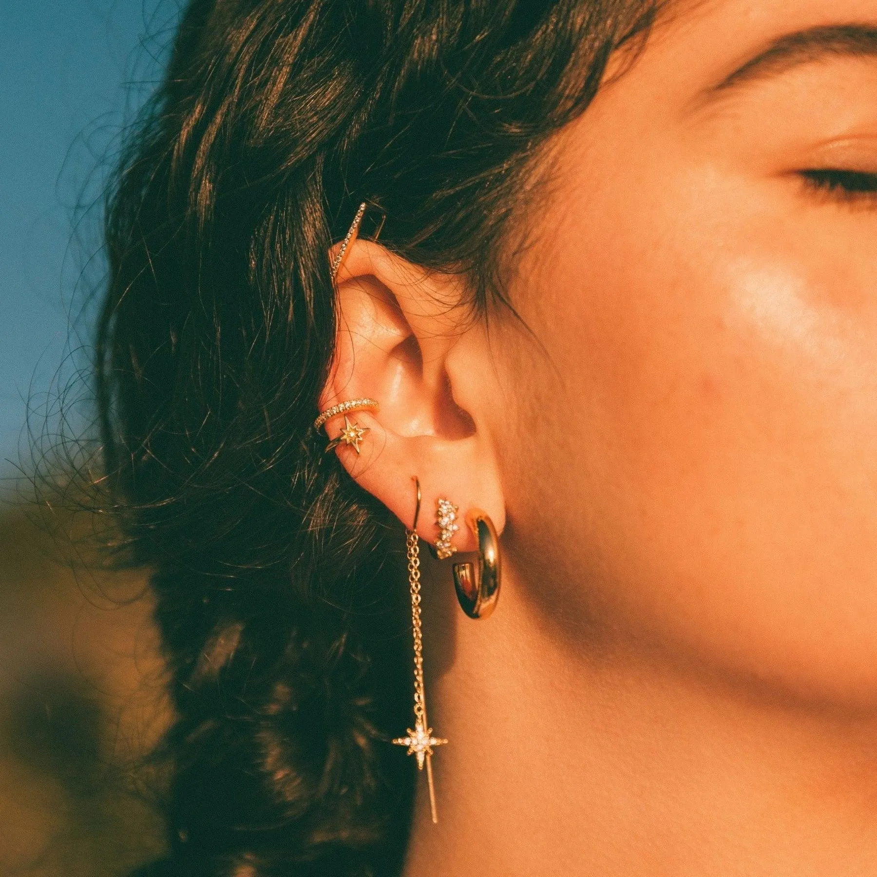 Scream Pretty 9mm Star Double Band Ear Cuff
