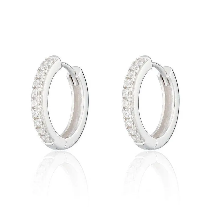 Scream Pretty Large Huggie Earrings with Clear Stones