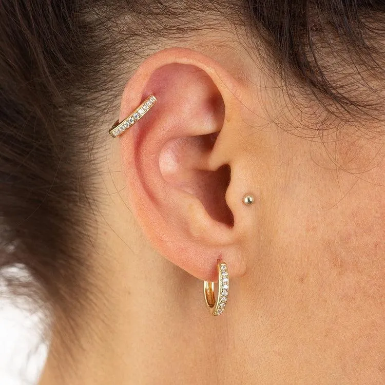 Scream Pretty Large Huggie Earrings with Clear Stones