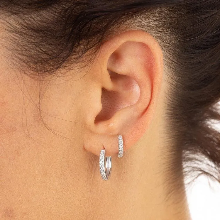 Scream Pretty Large Huggie Earrings with Clear Stones