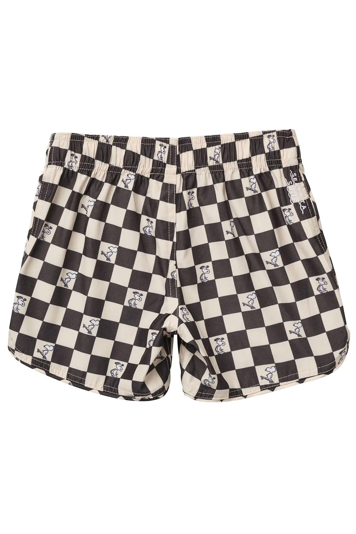 Seaesta Surf x Peanuts® Black & White Checkerboard Boardshorts / Strand