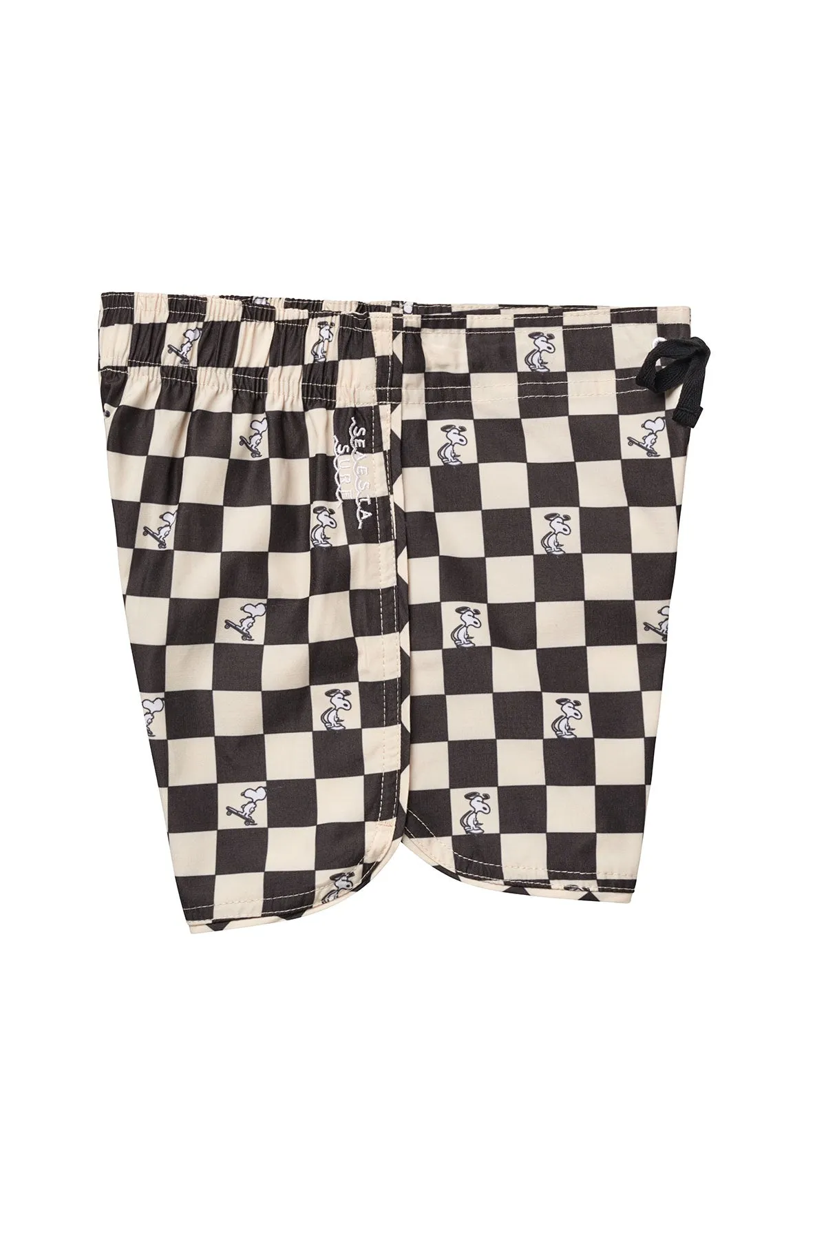 Seaesta Surf x Peanuts® Black & White Checkerboard Boardshorts / Strand