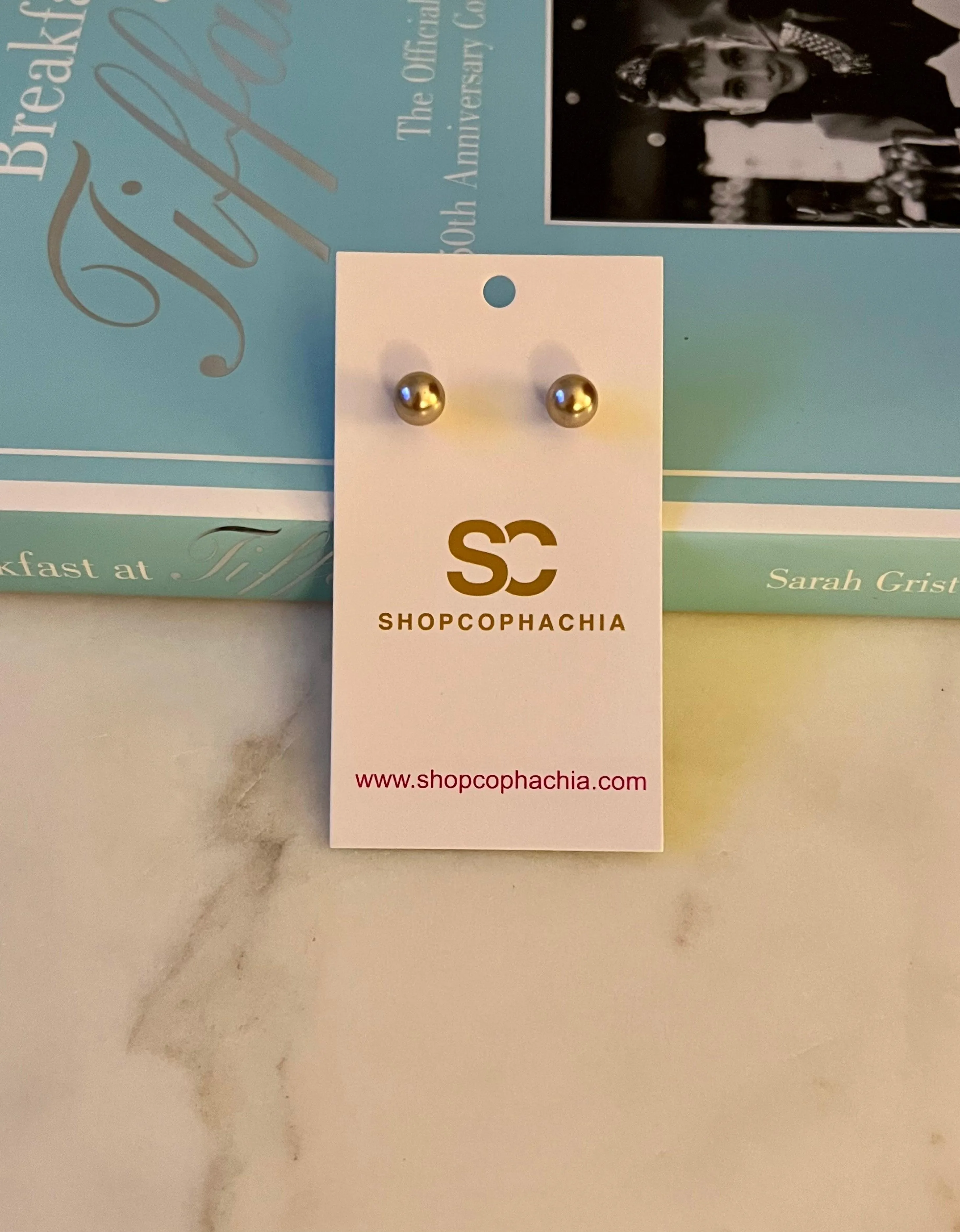 Shop Cophachia 8mm Glass Pearl Mink Studs