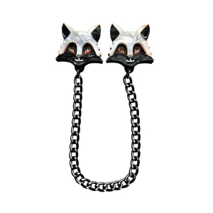Silver Fox Collar Clips by Cherryloco Jewellery