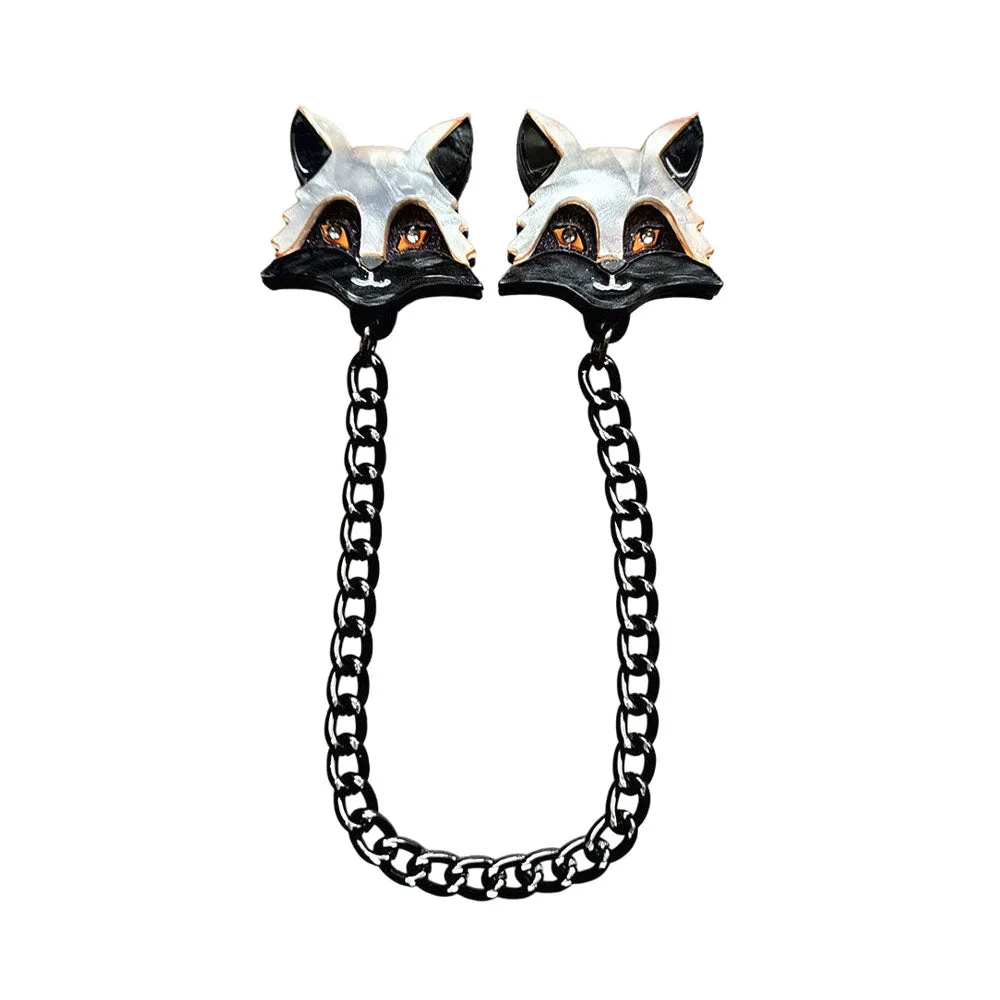Silver Fox Collar Clips by Cherryloco Jewellery