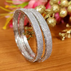 SILVER PLATED MICRO SETTING FINE CZ BANGLES