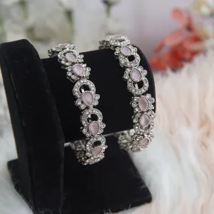 Silver Steel Precious Bangles