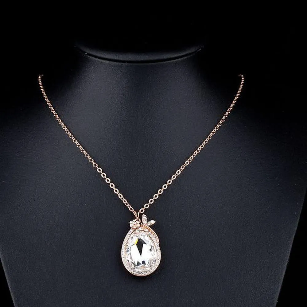 Sitting Butterfly on Big Crystal Necklace