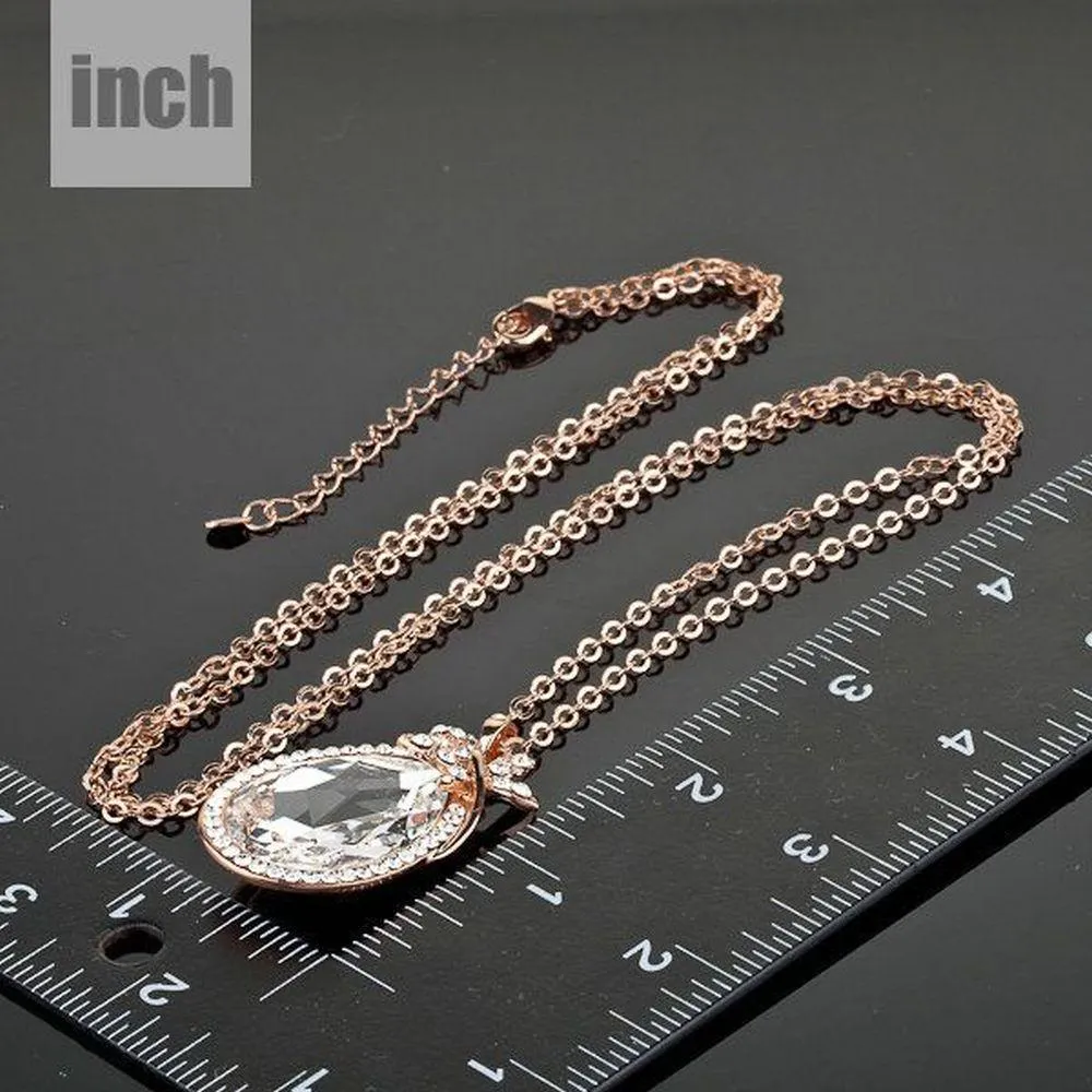 Sitting Butterfly on Big Crystal Necklace