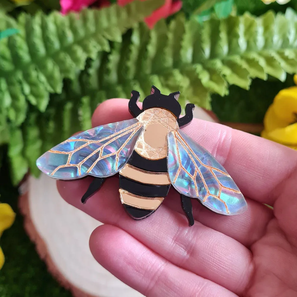 Small Bee Brooch by Cherryloco