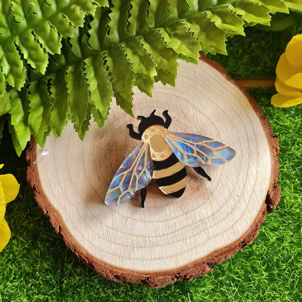 Small Bee Brooch by Cherryloco