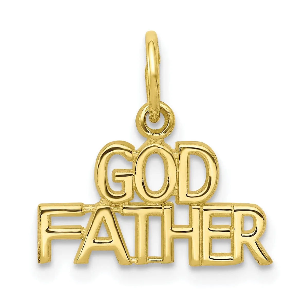 Solid 10k Yellow Gold Polish Godfather Pendant