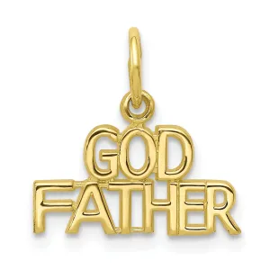 Solid 10k Yellow Gold Polish Godfather Pendant