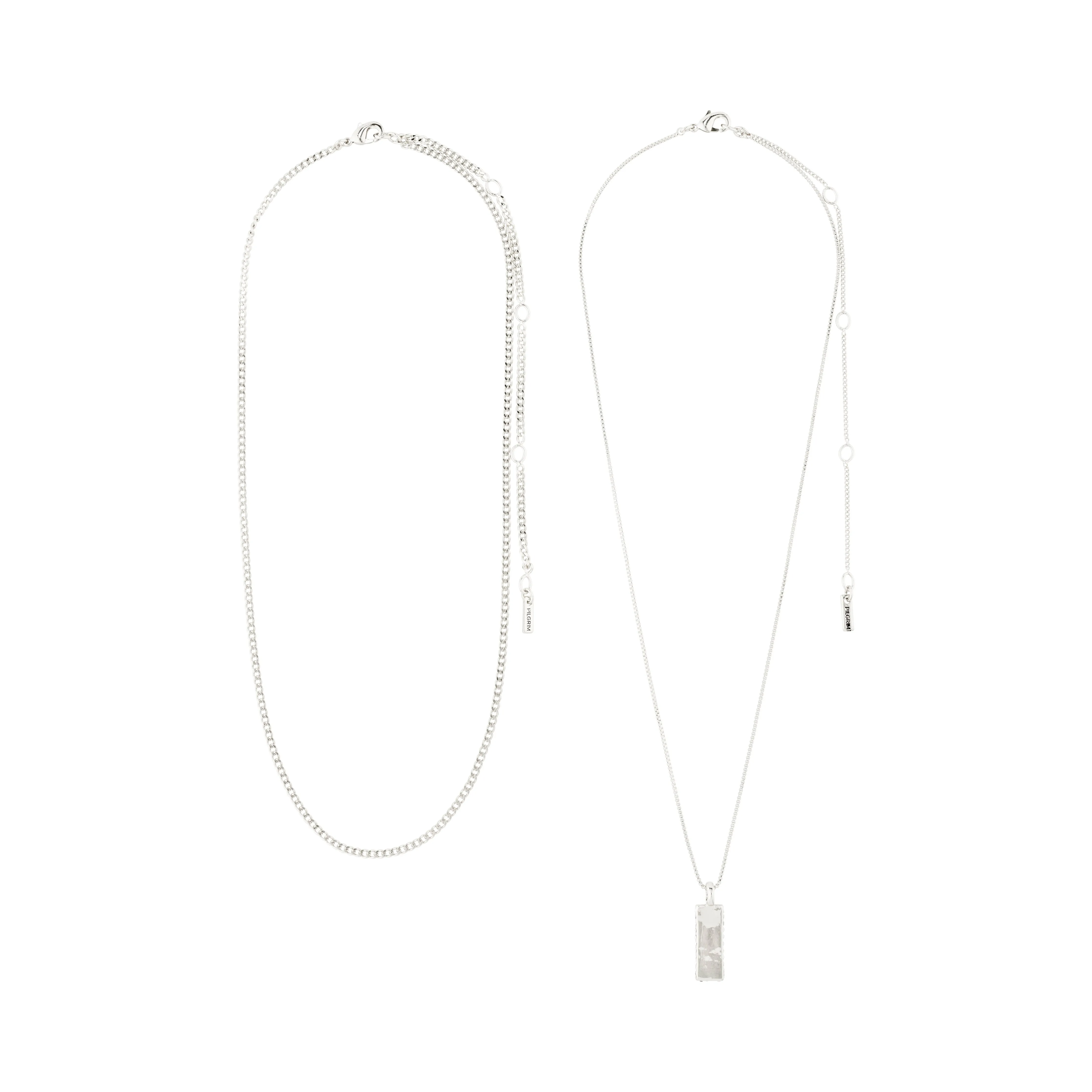 STAR necklace, 2-in-1 set, silver-plated