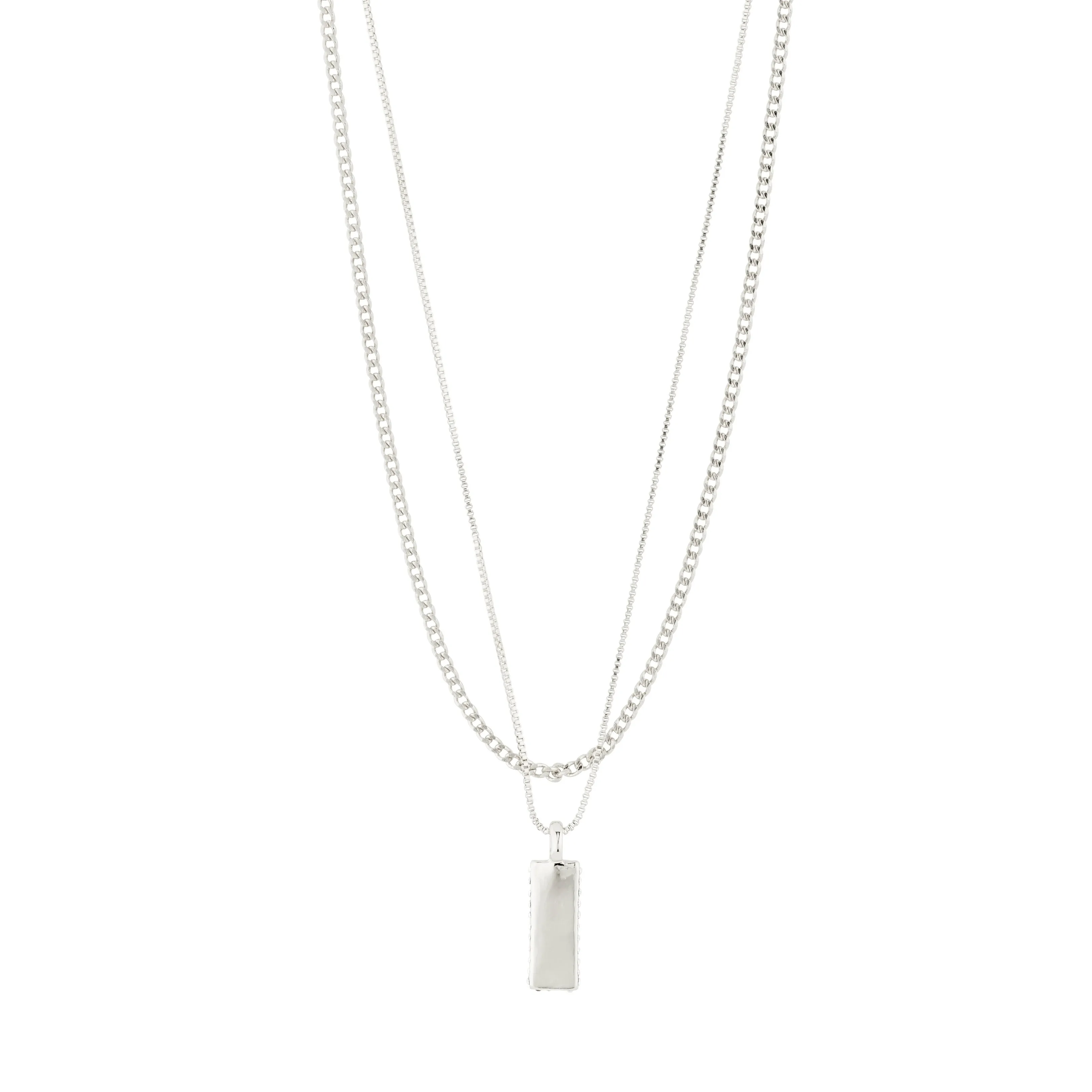 STAR necklace, 2-in-1 set, silver-plated