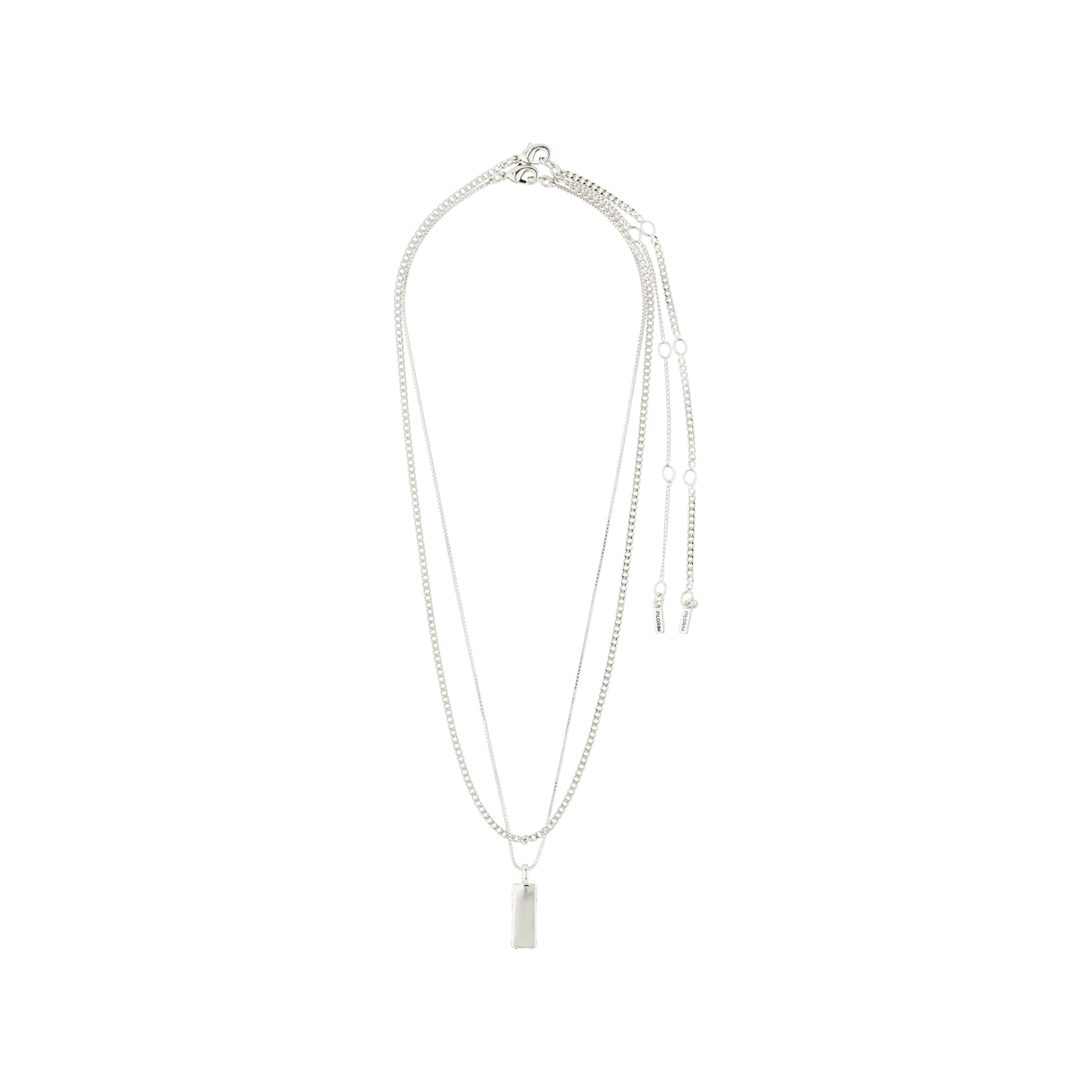 STAR necklace, 2-in-1 set, silver-plated