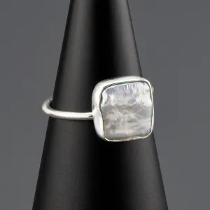 Sterling Silver Biwa Pearl Ring